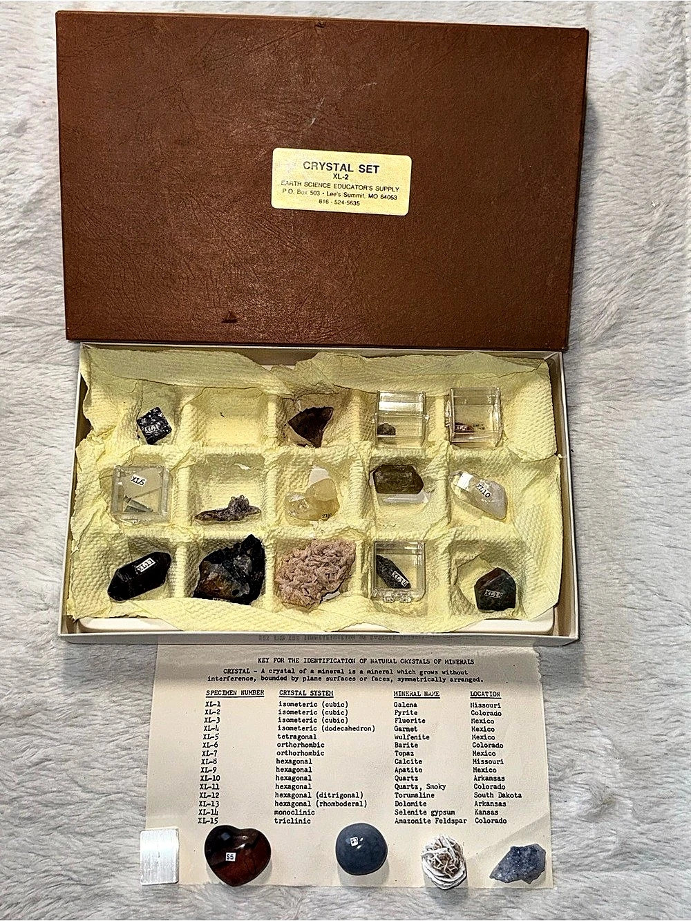 Vtg Earth Science Educator's Supply Crystal Set XL-2 Mineral Specimen Collection